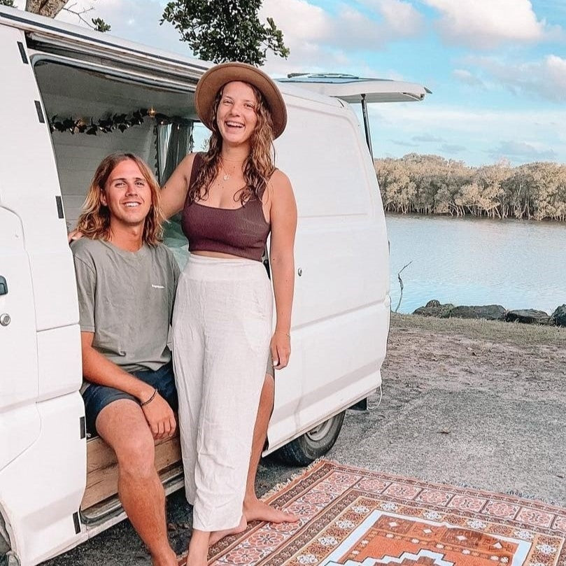 Couple in van working holiday australia
