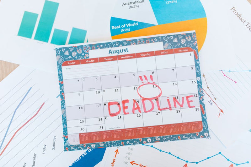 calendar with dates circled deadline planning concept
